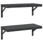 vidaXL Wandregale 2 Stk. 50x23,5 cm Schwarz Edelstahl vidaXL Wandregale 2 Stk. 50x23,5 cm Schwarz Edelstahl