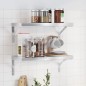 vidaXL Wandregale 2 Stk. 50x23,5 cm Silbern Edelstahl vidaXL Wandregale 2 Stk. 50x23,5 cm Silbern Edelstahl