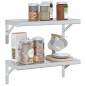 vidaXL Wandregale 2 Stk. 50x23,5 cm Silbern Edelstahl vidaXL Wandregale 2 Stk. 50x23,5 cm Silbern Edelstahl