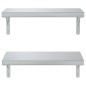 vidaXL Wandregale 2 Stk. 50x23,5 cm Silbern Edelstahl vidaXL Wandregale 2 Stk. 50x23,5 cm Silbern Edelstahl