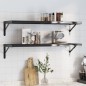 vidaXL Wandregale 2 Stk. 100x30 cm Schwarz Edelstahl vidaXL Wandregale 2 Stk. 100x30 cm Schwarz Edelstahl