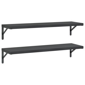 vidaXL Wandregale 2 Stk. 100x30 cm Schwarz Edelstahl