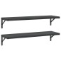 vidaXL Wandregale 2 Stk. 100x30 cm Schwarz Edelstahl vidaXL Wandregale 2 Stk. 100x30 cm Schwarz Edelstahl