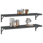 vidaXL Wandregale 2 Stk. 100x30 cm Schwarz Edelstahl vidaXL Wandregale 2 Stk. 100x30 cm Schwarz Edelstahl