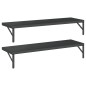 vidaXL Wandregale 2 Stk. 100x30 cm Schwarz Edelstahl vidaXL Wandregale 2 Stk. 100x30 cm Schwarz Edelstahl