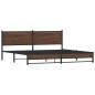 vidaXL Metallbett ohne Matratze Braun Eichen-Optik 200x200 cm vidaXL Metallbett ohne Matratze Braun Eichen-Optik 200x200 cm
