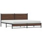vidaXL Metallbett ohne Matratze Braun Eichen-Optik 200x200 cm vidaXL Metallbett ohne Matratze Braun Eichen-Optik 200x200 cm