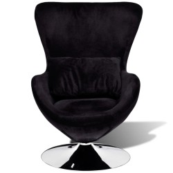 Sessel in Ei-Form Schwarz