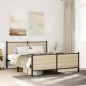 vidaXL Metallbett ohne Matratze Sonoma-Eiche 160x200 cm vidaXL Metallbett ohne Matratze Sonoma-Eiche 160x200 cm