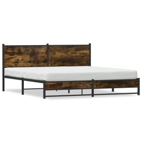 vidaXL Metallbett ohne Matratze Räuchereiche 183x213 cm