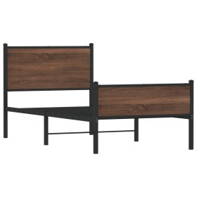 vidaXL Bettgestell mit Kopf- und Fußteil Metall 75x190 cm