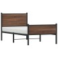 vidaXL Metallbett ohne Matratze Braun Eichen-Optik 75x190 cm vidaXL Metallbett ohne Matratze Braun Eichen-Optik 75x190 cm