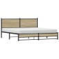 vidaXL Metallbett ohne Matratze Sonoma-Eiche 183x213 cm vidaXL Metallbett ohne Matratze Sonoma-Eiche 183x213 cm