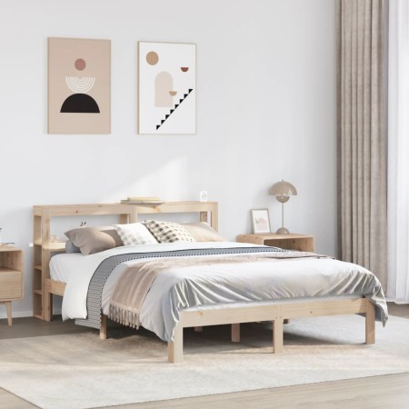 vidaXL Massivholzbett mit Kopfteil 120x190 cm Kiefer