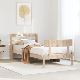 vidaXL Massivholzbett ohne Matratze 75x190 cm Kiefernholz