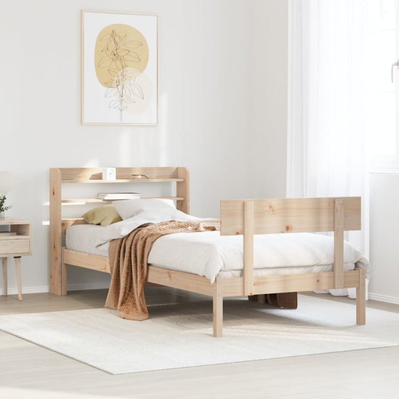 vidaXL Massivholzbett ohne Matratze 75x190 cm Kiefernholz vidaXL Massivholzbett ohne Matratze 75x190 cm Kiefernholz