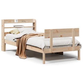 vidaXL Massivholzbett ohne Matratze 75x190 cm Kiefernholz