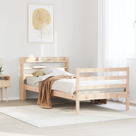 vidaXL Massivholzbett mit Kopfteil 100x200 cm Kiefer