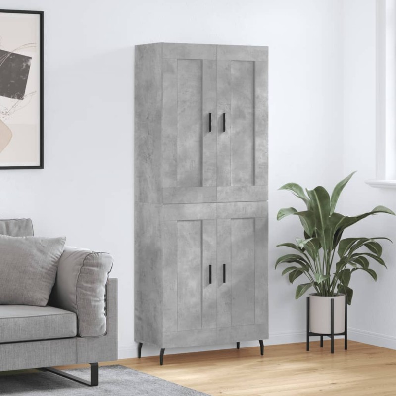 vidaXL Highboard Betongrau 69,5x34x180 cm Holzwerkstoff vidaXL Highboard Betongrau 69,5x34x180 cm Holzwerkstoff