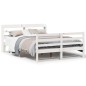 vidaXL Bettgestell mit Kopfteil ohne Matratze Weiß 135x190 cm vidaXL Bettgestell mit Kopfteil ohne Matratze Weiß 135x190 cm