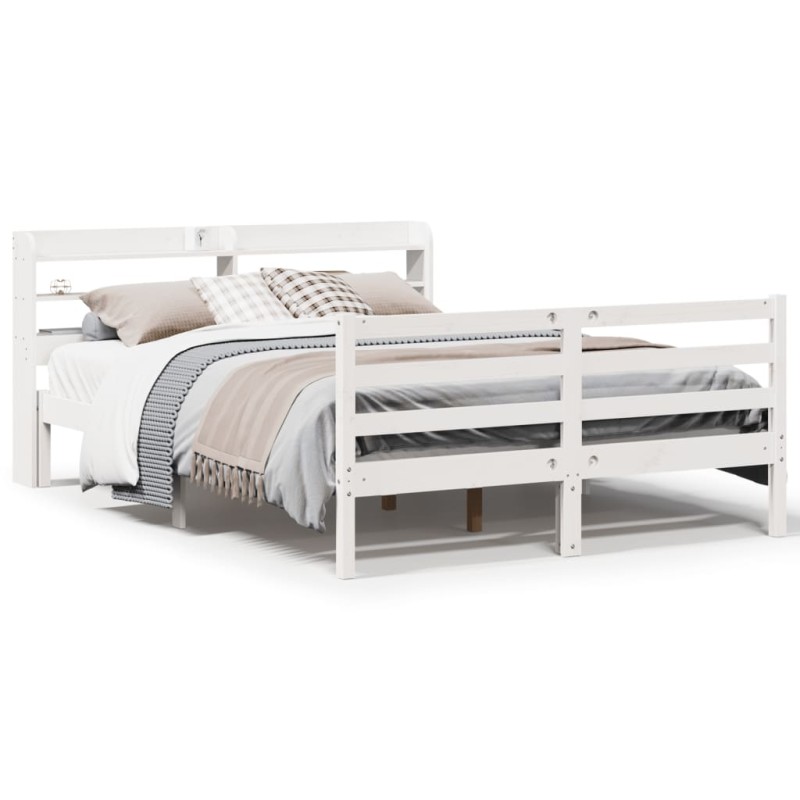 vidaXL Bettgestell mit Kopfteil ohne Matratze Weiß 120x190 cm vidaXL Bettgestell mit Kopfteil ohne Matratze Weiß 120x190 cm