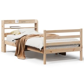 vidaXL Massivholzbett mit Kopfteil 75x190 cm Kiefer