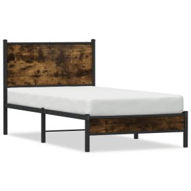vidaXL Metallbett ohne Matratze Räuchereiche 75x190 cm