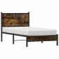 vidaXL Metallbett ohne Matratze Räuchereiche 75x190 cm vidaXL Metallbett ohne Matratze Räuchereiche 75x190 cm