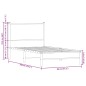 vidaXL Metallbett ohne Matratze Räuchereiche 75x190 cm vidaXL Metallbett ohne Matratze Räuchereiche 75x190 cm