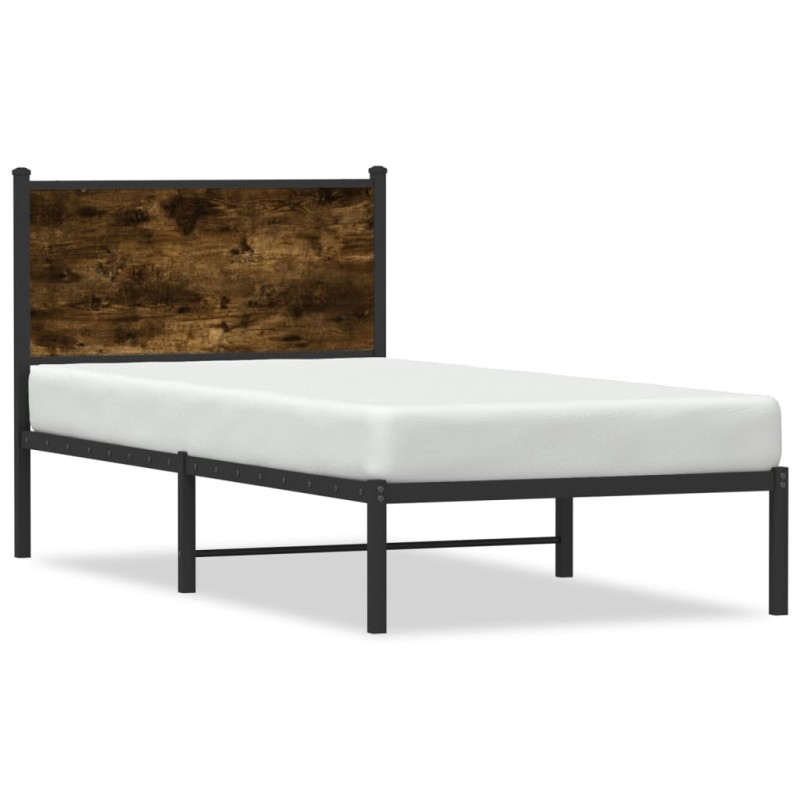 vidaXL Metallbett ohne Matratze Räuchereiche 80x200 cm vidaXL Metallbett ohne Matratze Räuchereiche 80x200 cm