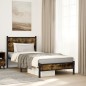 vidaXL Metallbett ohne Matratze Räuchereiche 90x190 cm vidaXL Metallbett ohne Matratze Räuchereiche 90x190 cm