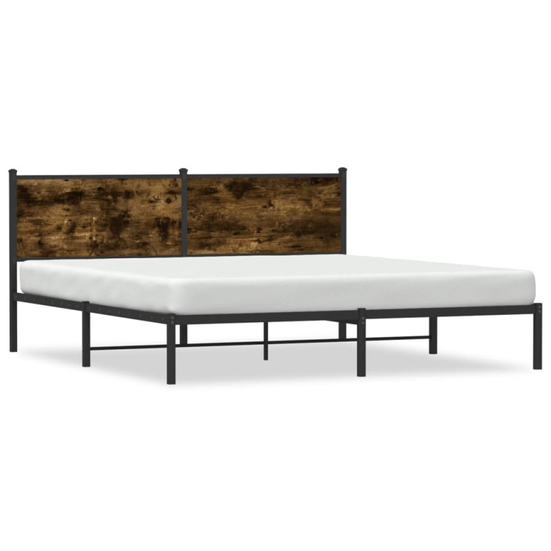vidaXL Metallbett ohne Matratze Räuchereiche 160x200 cm vidaXL Metallbett ohne Matratze Räuchereiche 160x200 cm