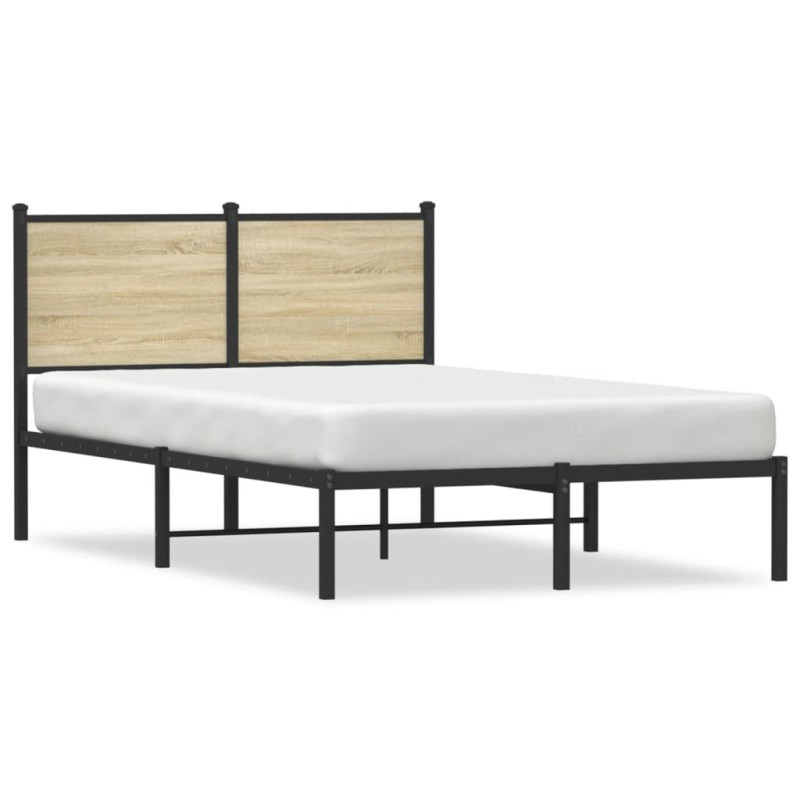 vidaXL Metallbett ohne Matratze Sonoma-Eiche 120x200 cm vidaXL Metallbett ohne Matratze Sonoma-Eiche 120x200 cm