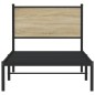 vidaXL Metallbett ohne Matratze Sonoma-Eiche 90x200 cm vidaXL Metallbett ohne Matratze Sonoma-Eiche 90x200 cm