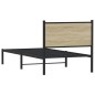 vidaXL Metallbett ohne Matratze Sonoma-Eiche 90x200 cm vidaXL Metallbett ohne Matratze Sonoma-Eiche 90x200 cm