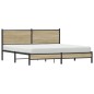 vidaXL Metallbett ohne Matratze Sonoma-Eiche 160x200 cm