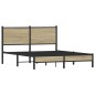 vidaXL Bettgestell mit Kopfteil Metall Sonoma-Eiche 137x190 cm vidaXL Bettgestell mit Kopfteil Metall Sonoma-Eiche 137x190 cm