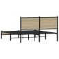 vidaXL Bettgestell mit Kopfteil Metall Sonoma-Eiche 137x190 cm vidaXL Bettgestell mit Kopfteil Metall Sonoma-Eiche 137x190 cm