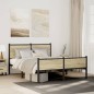 vidaXL Metallbett ohne Matratze Sonoma-Eiche 137x190 cm vidaXL Metallbett ohne Matratze Sonoma-Eiche 137x190 cm