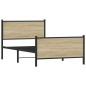 vidaXL Metallbett ohne Matratze Sonoma-Eiche 100x190 cm vidaXL Metallbett ohne Matratze Sonoma-Eiche 100x190 cm