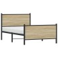 vidaXL Metallbett ohne Matratze Sonoma-Eiche 100x190 cm vidaXL Metallbett ohne Matratze Sonoma-Eiche 100x190 cm