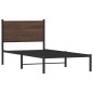 vidaXL Bettgestell mit Kopfteil Metall Braun Eichen-Optik 80x200 cm vidaXL Bettgestell mit Kopfteil Metall Braun Eichen-Optik 80x200 cm