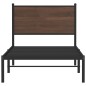 vidaXL Bettgestell mit Kopfteil Metall Braun Eichen-Optik 80x200 cm vidaXL Bettgestell mit Kopfteil Metall Braun Eichen-Optik 80x200 cm