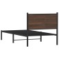 vidaXL Bettgestell mit Kopfteil Metall Braun Eichen-Optik 80x200 cm vidaXL Bettgestell mit Kopfteil Metall Braun Eichen-Optik 80x200 cm