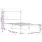 vidaXL Bettgestell mit Kopfteil Metall Braun Eichen-Optik 80x200 cm vidaXL Bettgestell mit Kopfteil Metall Braun Eichen-Optik 80x200 cm