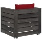 2-tlg. Garten-Lounge-Set mit Kissen Grau Imprägniertes Holz 2-tlg. Garten-Lounge-Set mit Kissen Grau Imprägniertes Holz