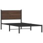 vidaXL Bettgestell mit Kopfteil Metall Braun Eichen-Optik 107x203 cm vidaXL Bettgestell mit Kopfteil Metall Braun Eichen-Optik 107x203 cm