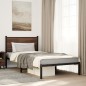 vidaXL Bettgestell mit Kopfteil Metall Braun Eichen-Optik 107x203 cm vidaXL Bettgestell mit Kopfteil Metall Braun Eichen-Optik 107x203 cm
