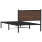 vidaXL Bettgestell mit Kopfteil Metall Braun Eichen-Optik 107x203 cm vidaXL Bettgestell mit Kopfteil Metall Braun Eichen-Optik 107x203 cm