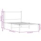 vidaXL Bettgestell mit Kopfteil Metall Braun Eichen-Optik 107x203 cm vidaXL Bettgestell mit Kopfteil Metall Braun Eichen-Optik 107x203 cm